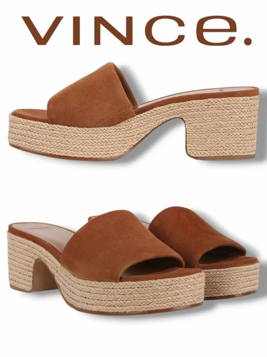 Vince Women’s Margo Platforms in the Size 9 in Sequoia Brown - Picture 2 of 11